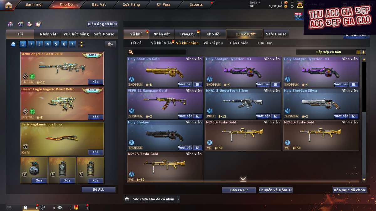 shop acc cf uy tin gia re